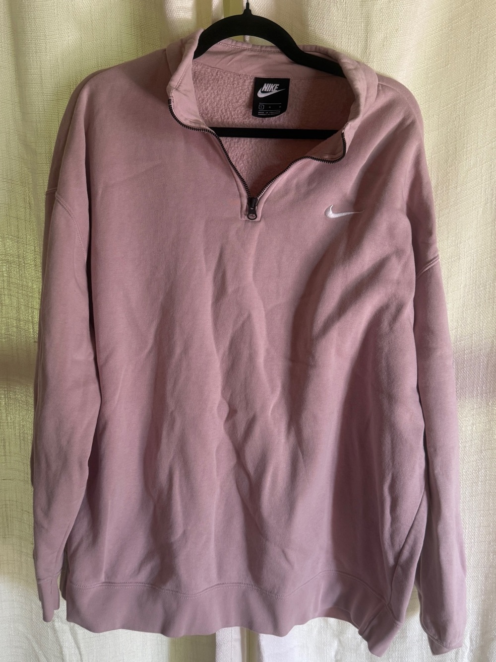 Nike Women’s Mauve Quarter-Zip Sweatshirt